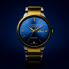 "Citizen Quartz Blue Dial Two-Tone Stainless Steel Watch"
